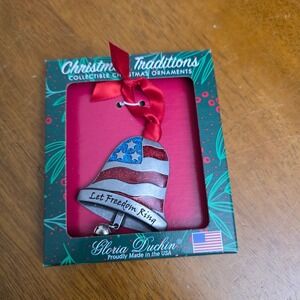 Gloria Duchin Let Freedom Ring Bell Christmas Ornament Collectible USA Made